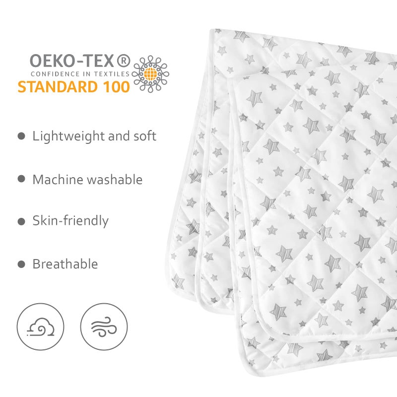 Moonsea Baby Blanket for Boys  Pet Blanket Kids Toddler Comforter Quilted with White Star Print  Ultra Soft and Comfortable Baby Comforter Down Alternative Crib Comforter  39x47 Inches - Image 2